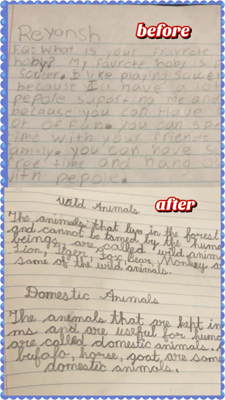 Former Student Handwriting Improvement - Twelfth slide