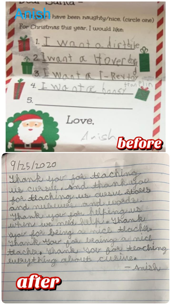 Former Student Handwriting Improvement - Nineteenth slide